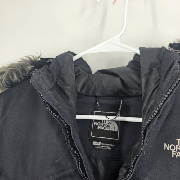 The North Face Black Puffer Coat with Fur Hood - Picture 6 of 6